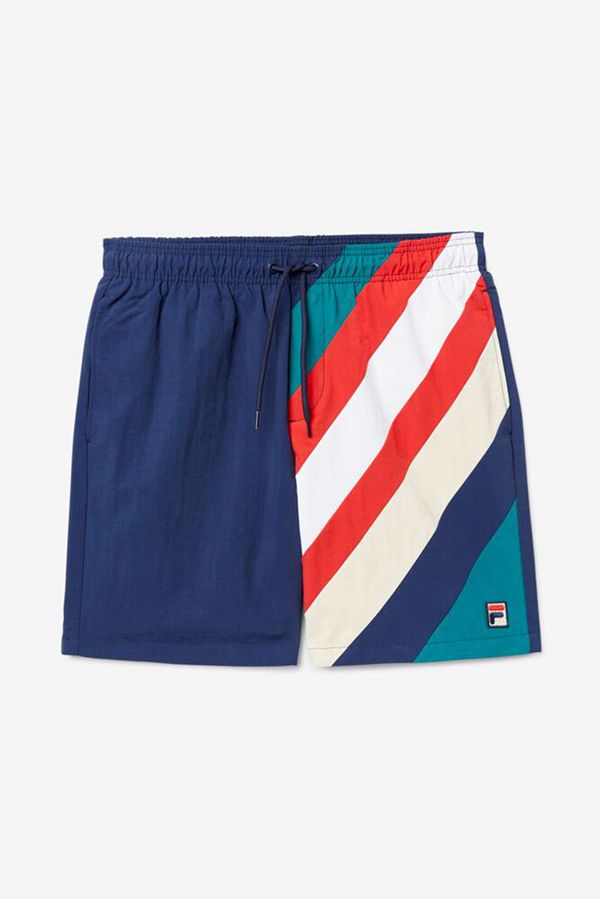 Fila Teller Swim Men's Shorts - Navy/Red/White,NZ 635-18304